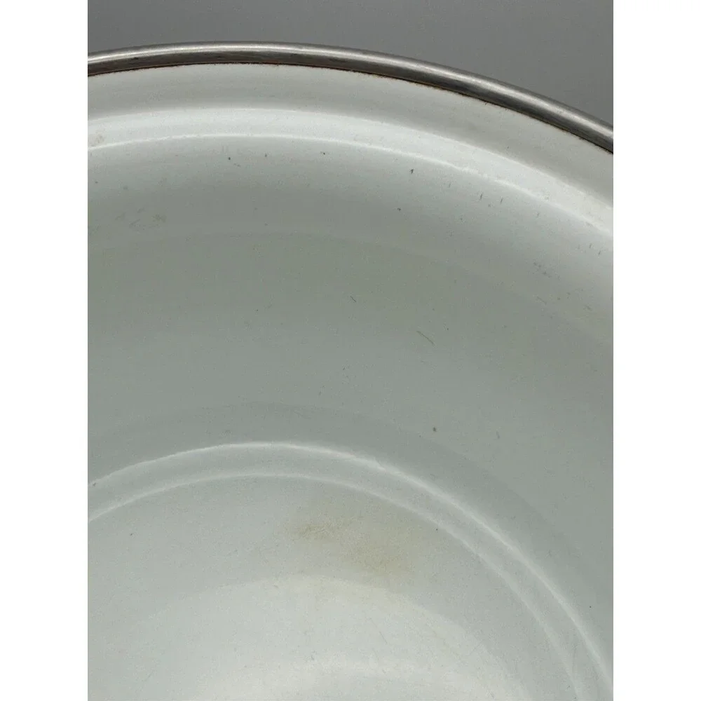 Vintage Sanko Ware Enamel Casserole Saucepan Pink Rose Floral Japan 7.5